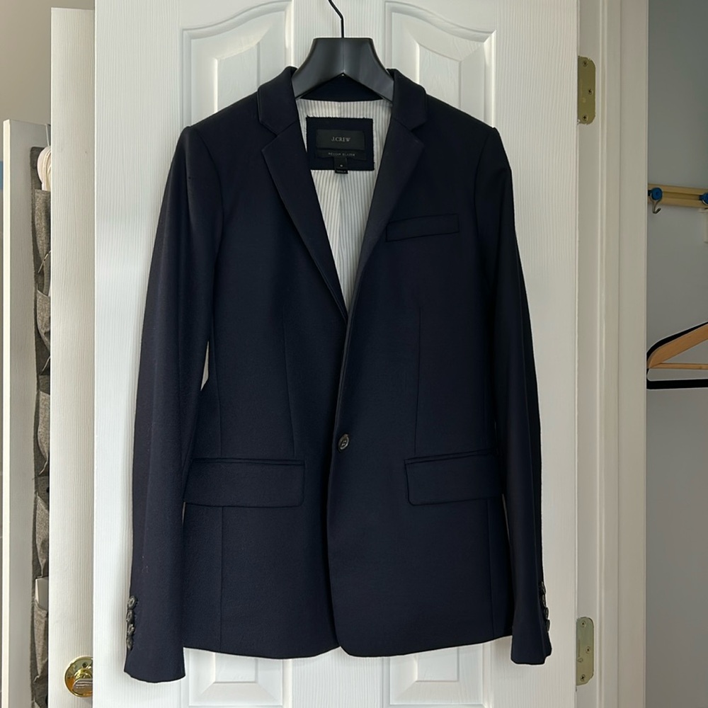 J Crew Regent Blazer Navy Wool size 0